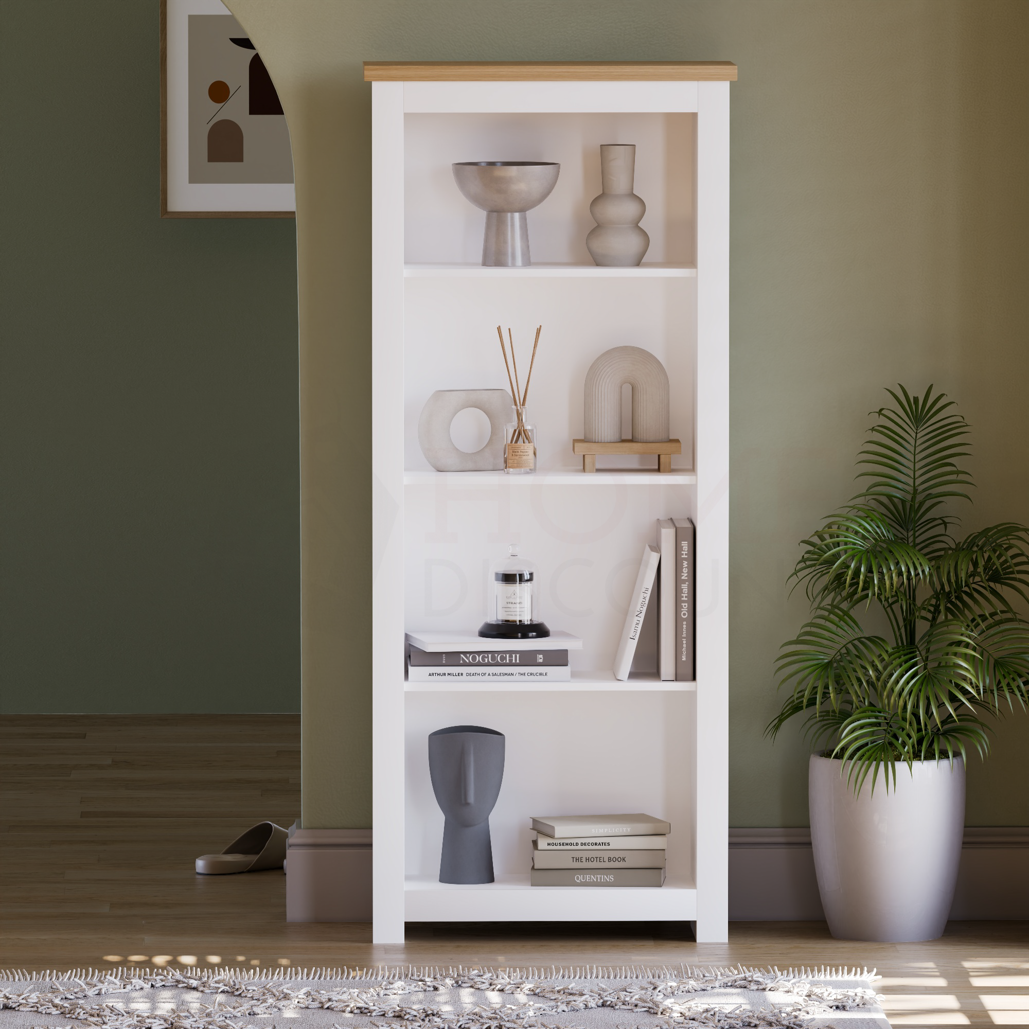 Arlington 4-Tier Bookcase - White