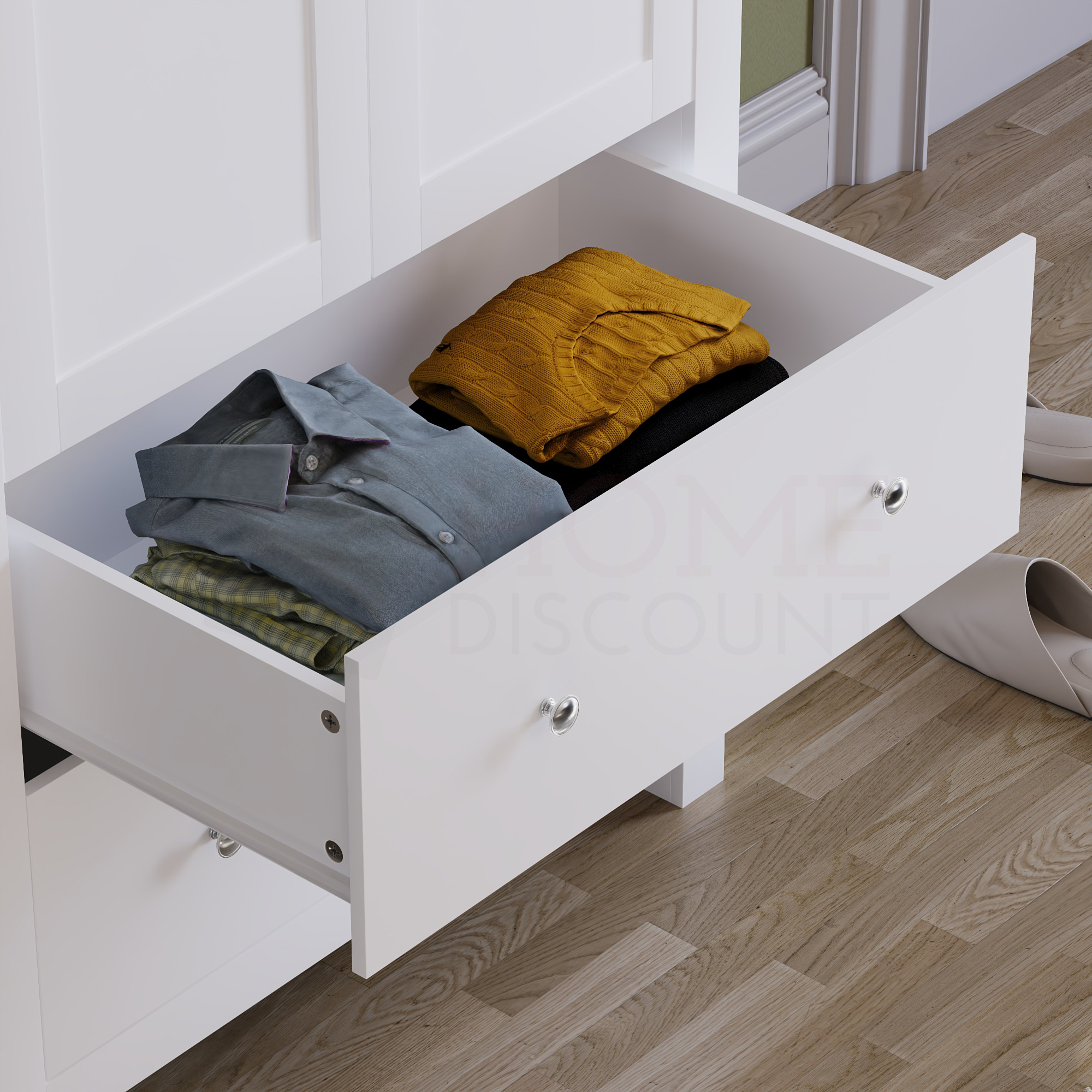 Arlington 2-Door 2-Drawer Wardrobe - White