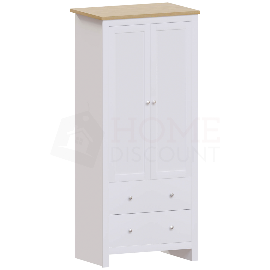 Arlington 2-Door 2-Drawer Wardrobe - White