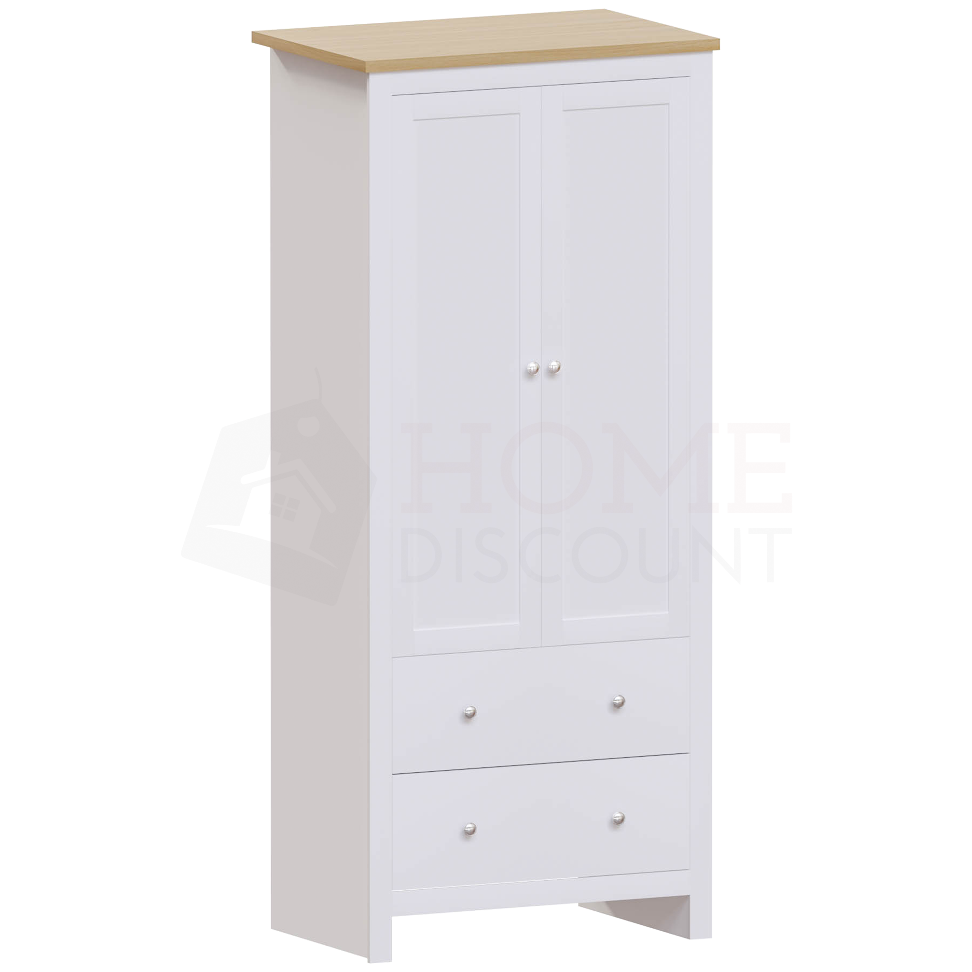 Arlington 2-Door 2-Drawer Wardrobe - White