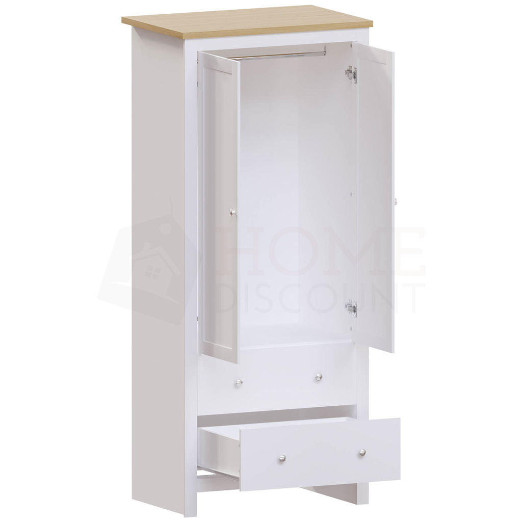 Arlington 2-Door 2-Drawer Wardrobe - White