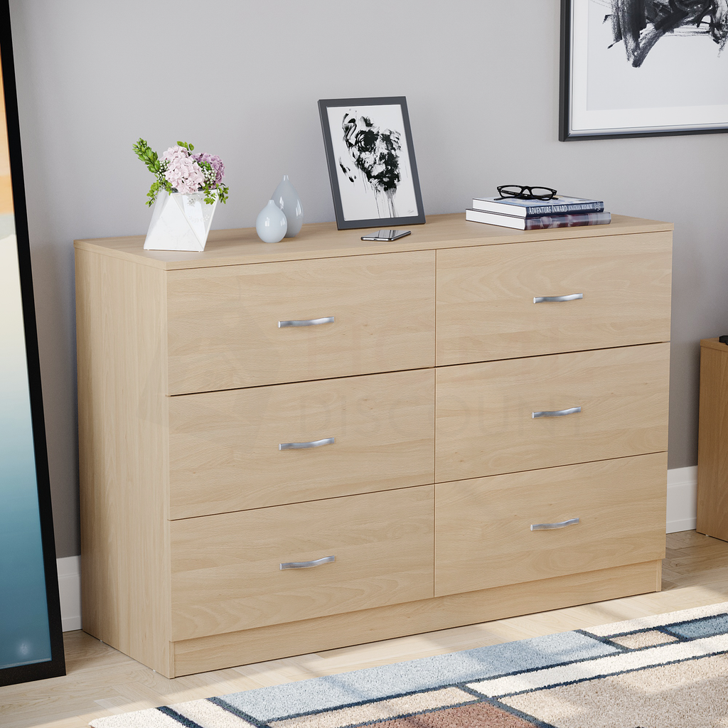 Riano 6-Drawer Chest, Pine