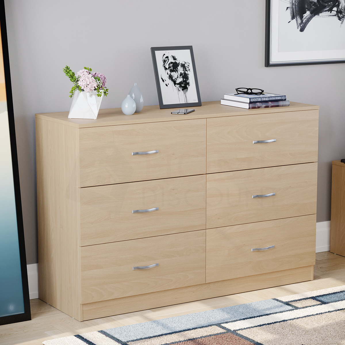 Riano 6-Drawer Chest, Pine