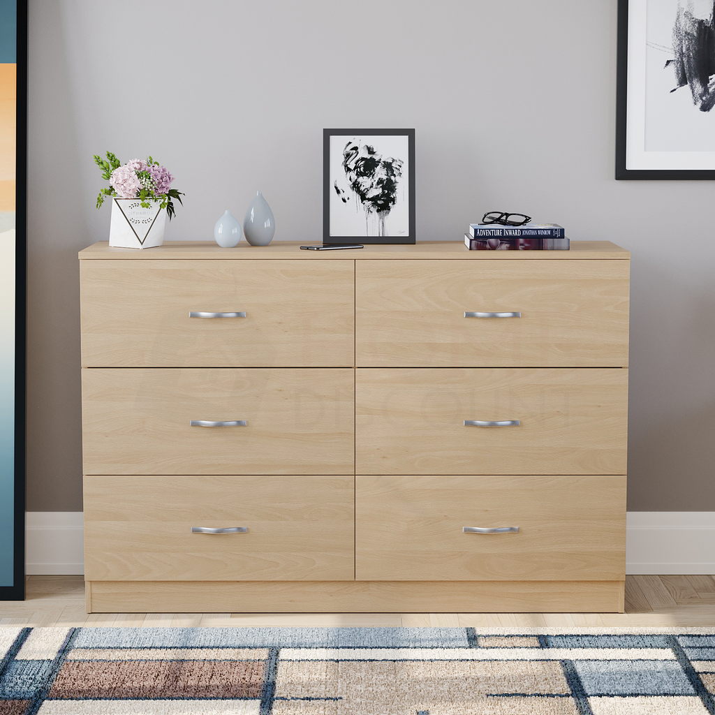 Riano 6-Drawer Chest, Pine