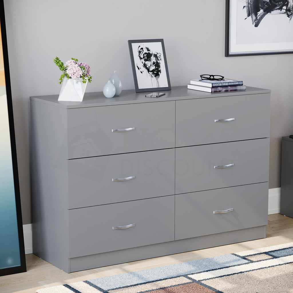 Riano 6-Drawer Chest, Grey