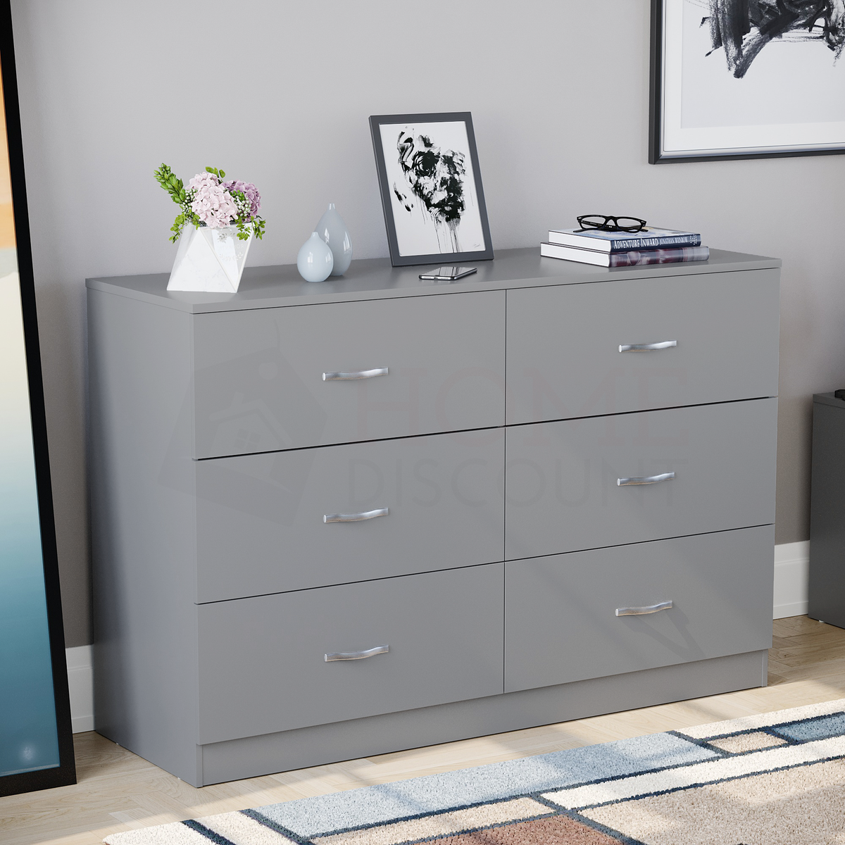 Riano 6-Drawer Chest, Grey