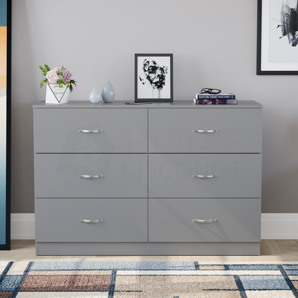 Riano 6-Drawer Chest, Grey