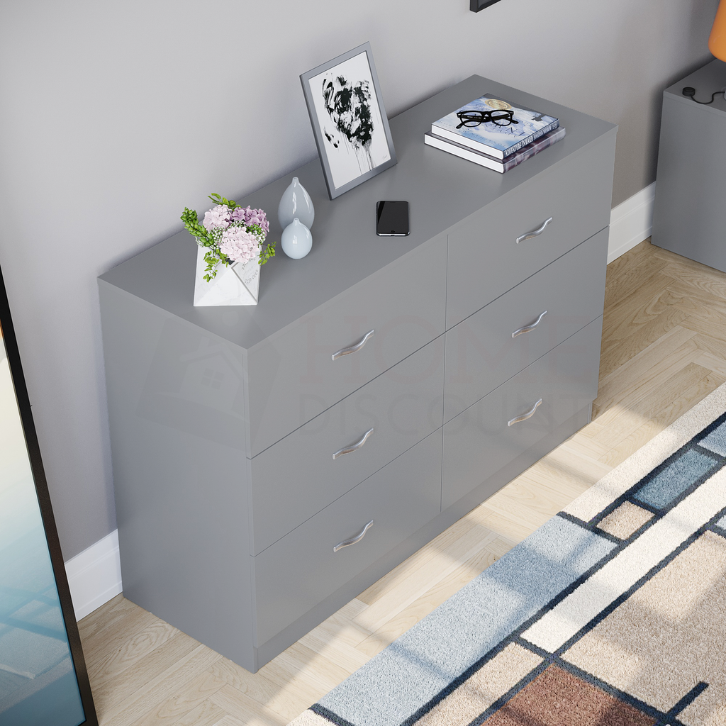 Riano 6-Drawer Chest, Grey