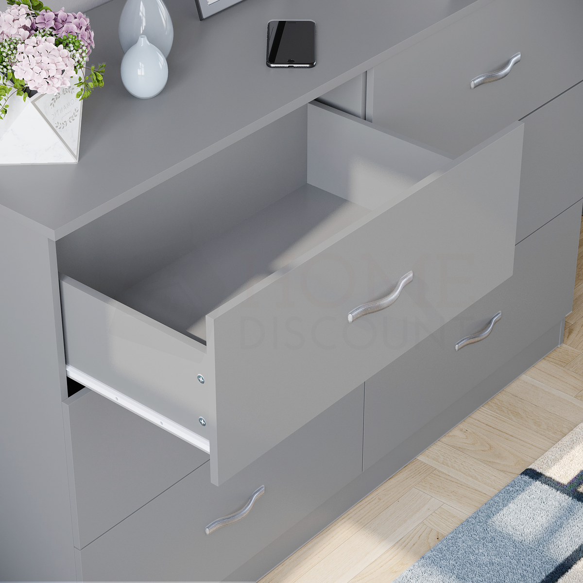 Riano 6-Drawer Chest, Grey