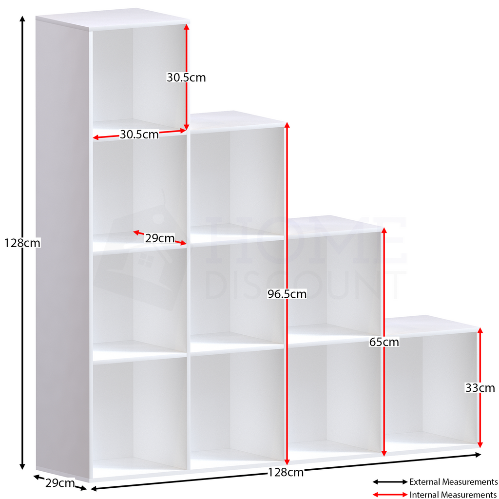 Durham 10-Cube Staircase Storage Unit - White