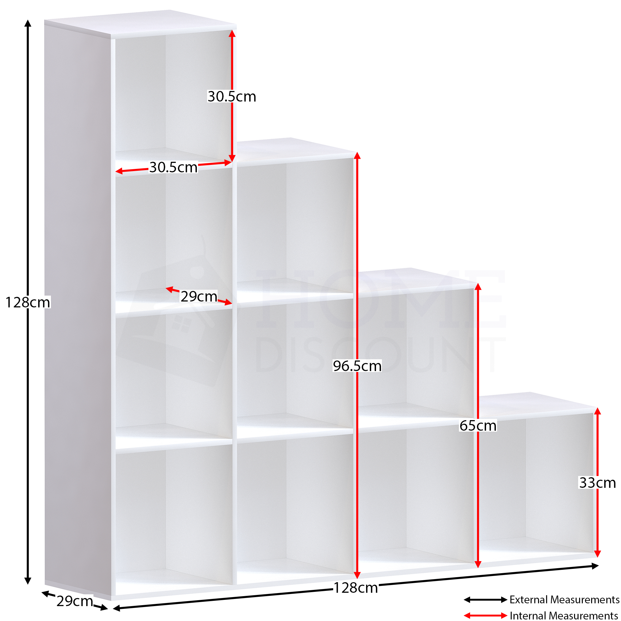 Durham 10-Cube Staircase Storage Unit - White