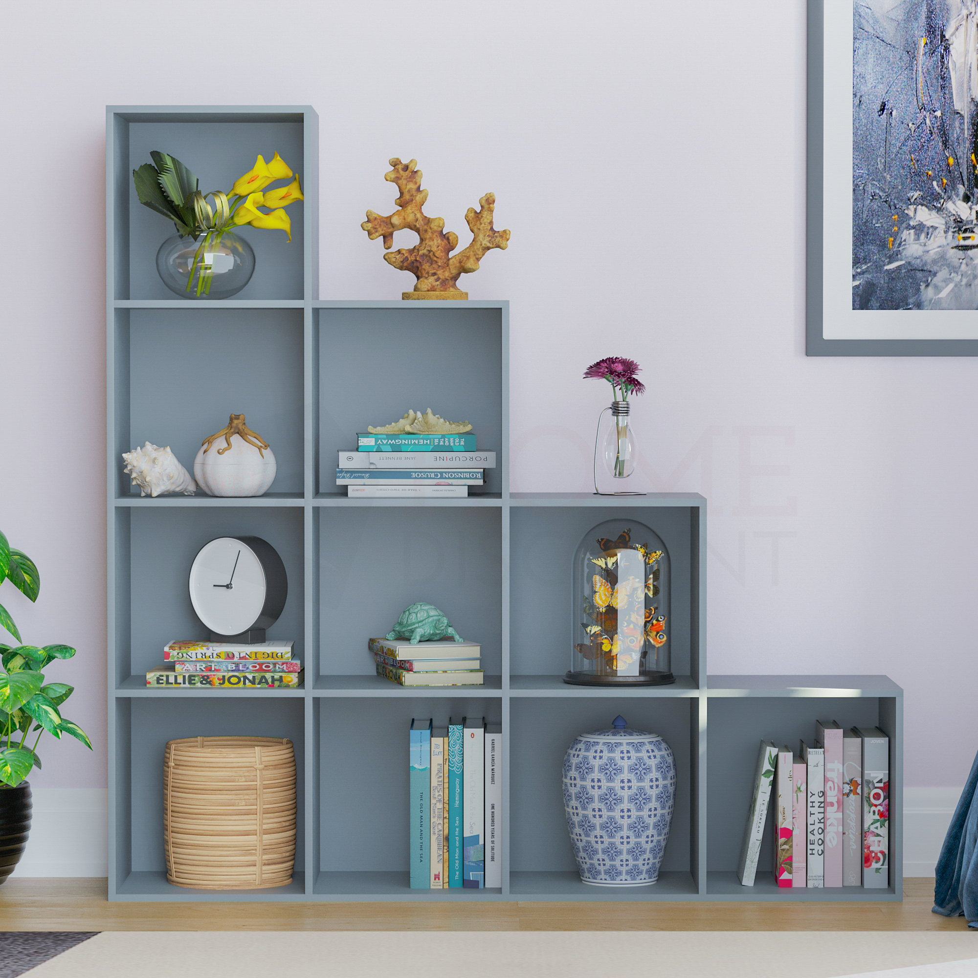 Durham 10-Cube Staircase Storage Unit - Grey