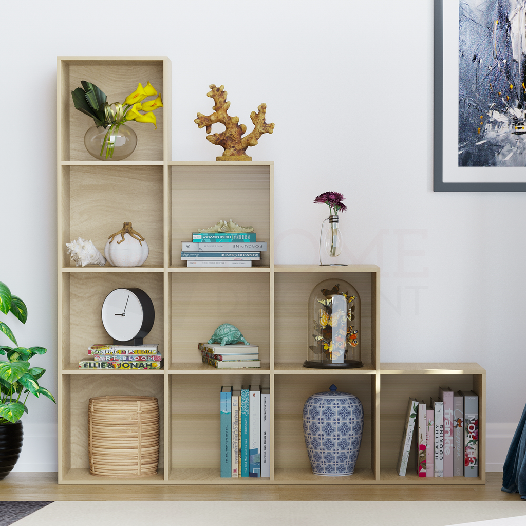Durham 10-Cube Staircase Storage Unit - Oak