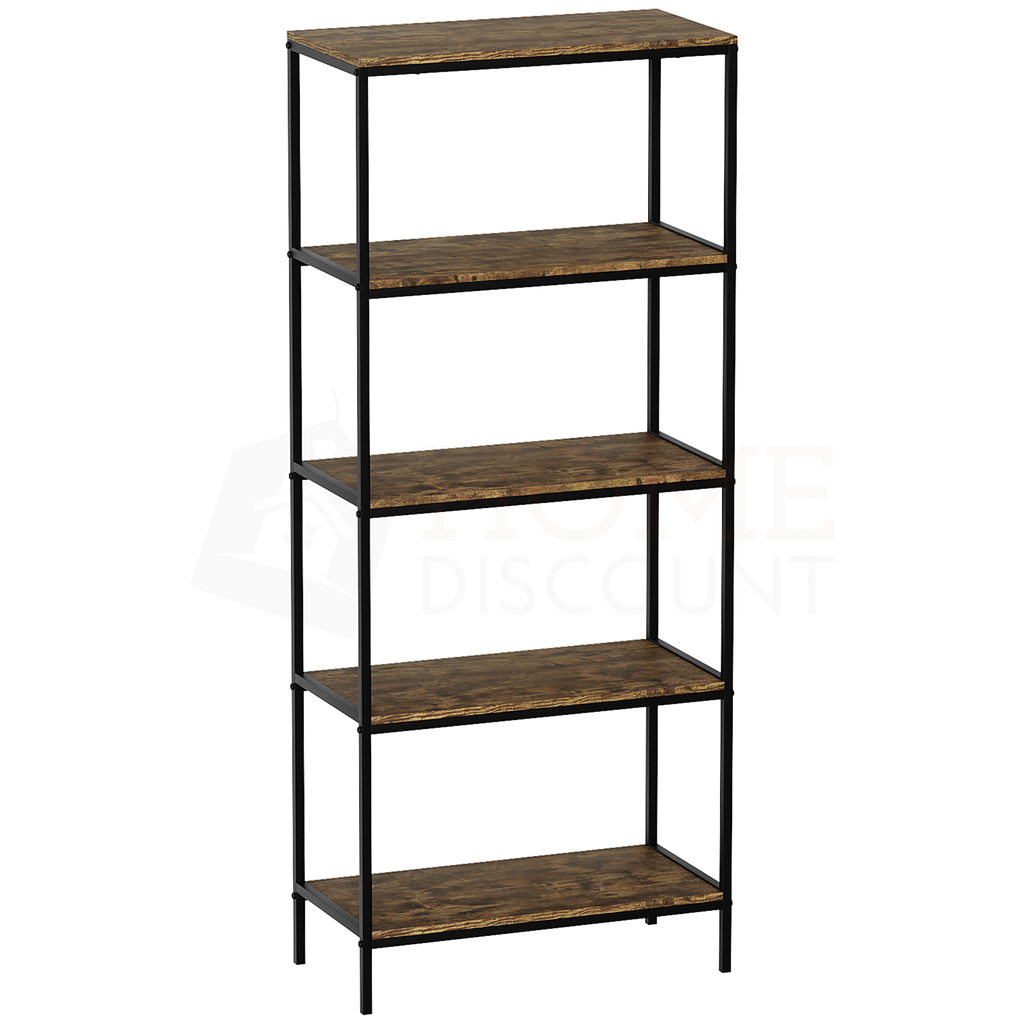 Brooklyn 5-Tier Bookcase - Dark Wood