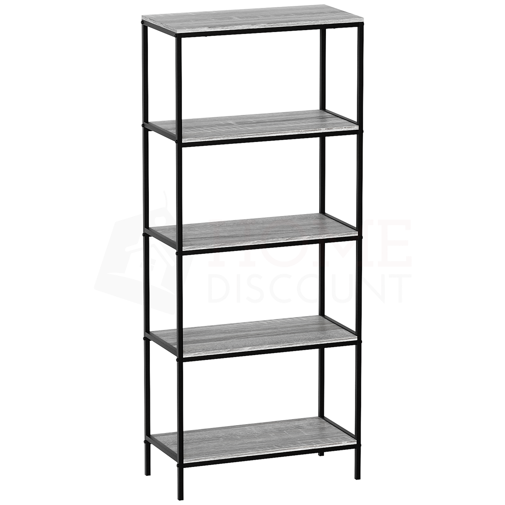 Brooklyn 5-Tier Bookcase - Grey