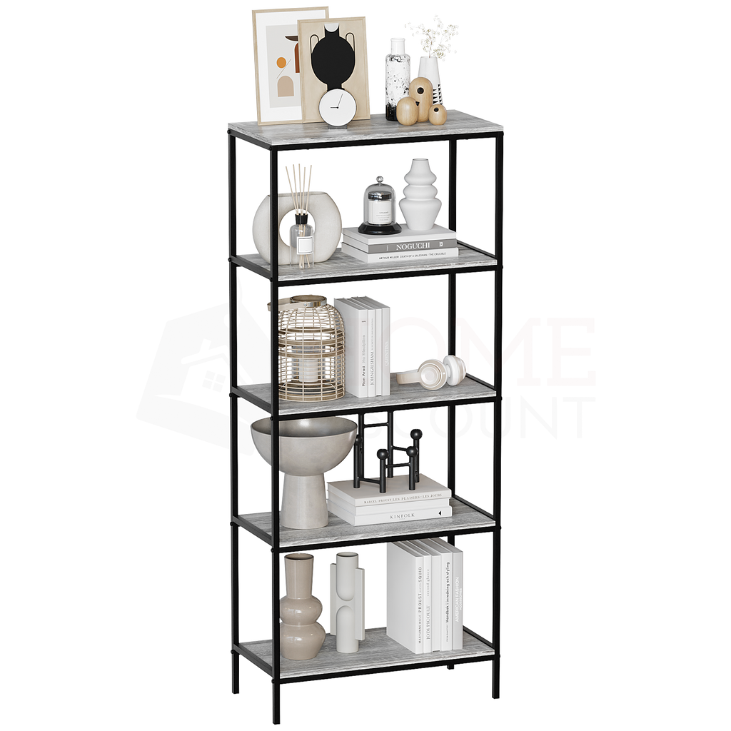 Brooklyn 5-Tier Bookcase - Grey