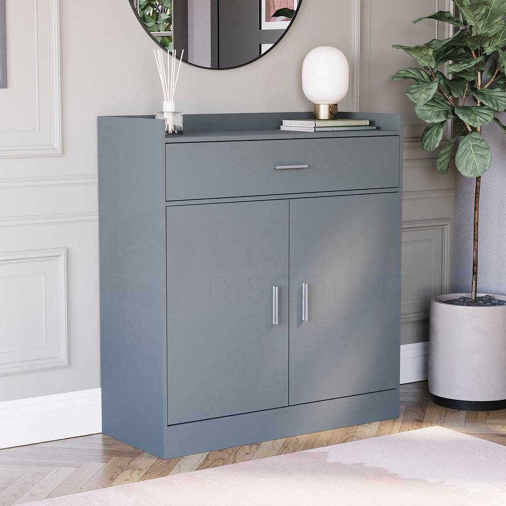 Dalby 2-Door 1-Drawer Shoe Cabinet, Grey