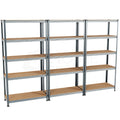 5-Tier Shelf, Large, Galvanised - 3 Bay