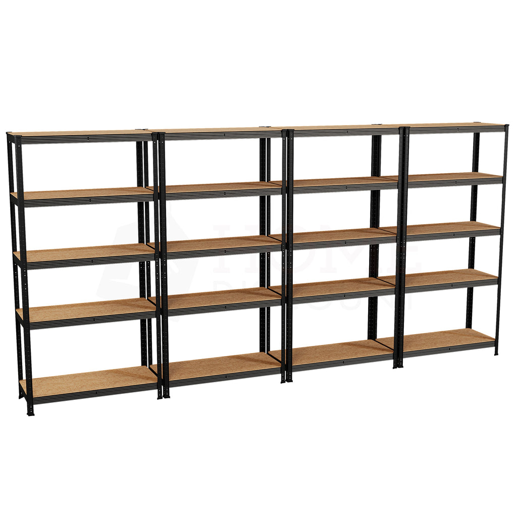 5-Tier Shelf, Large, Black - 4 Bay