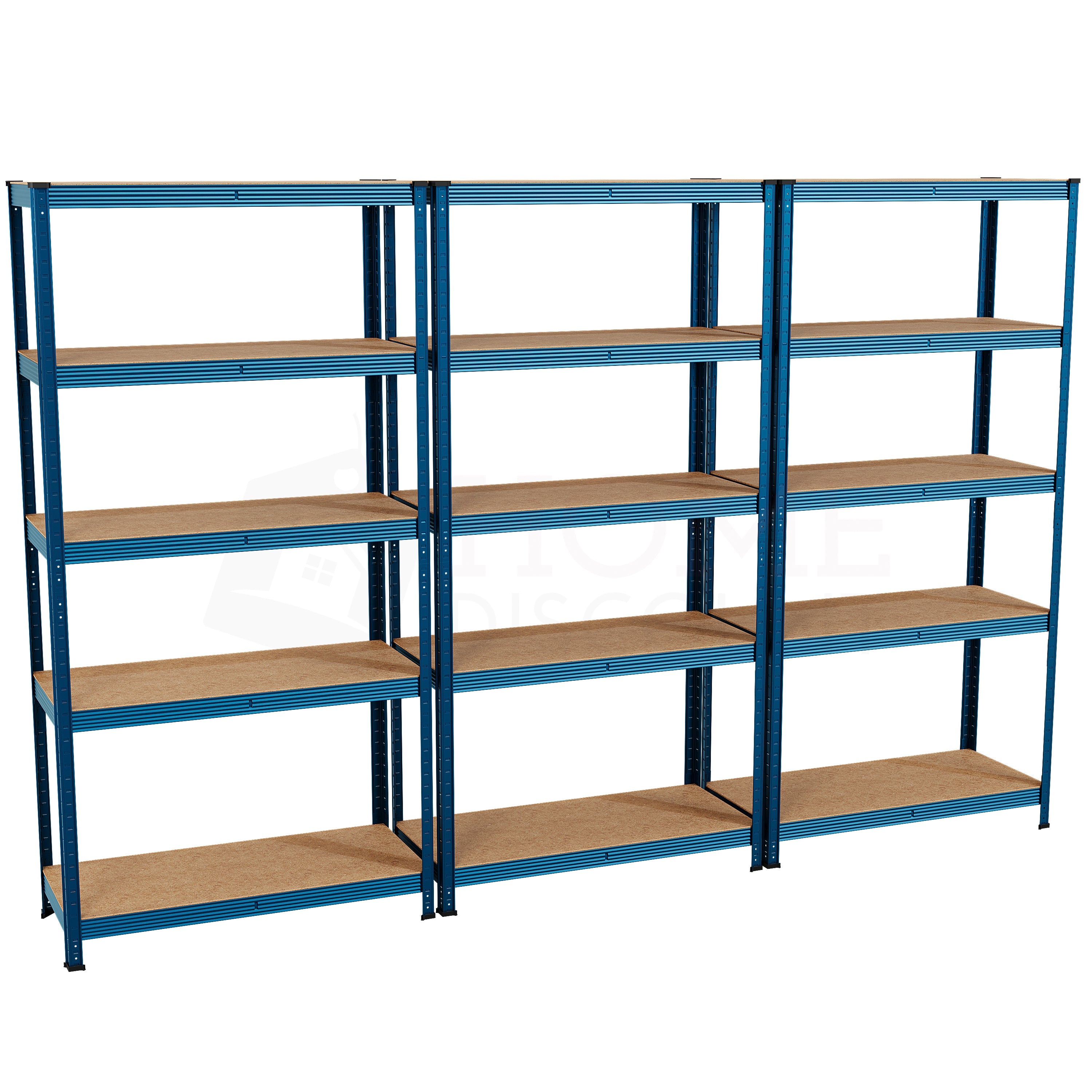 5-Tier Shelf, Large, Blue - 3 Bay