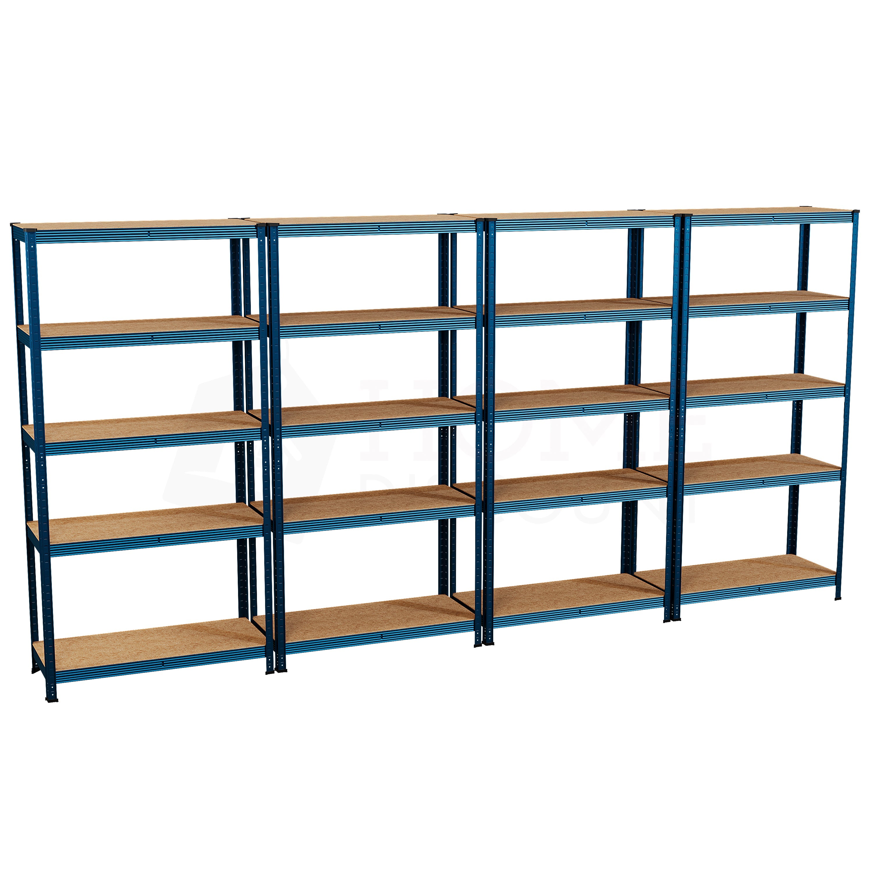 5-Tier Shelf, Large, Blue - 4 Bay