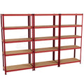 5-Tier Shelf, Large, Red - 3 Bay