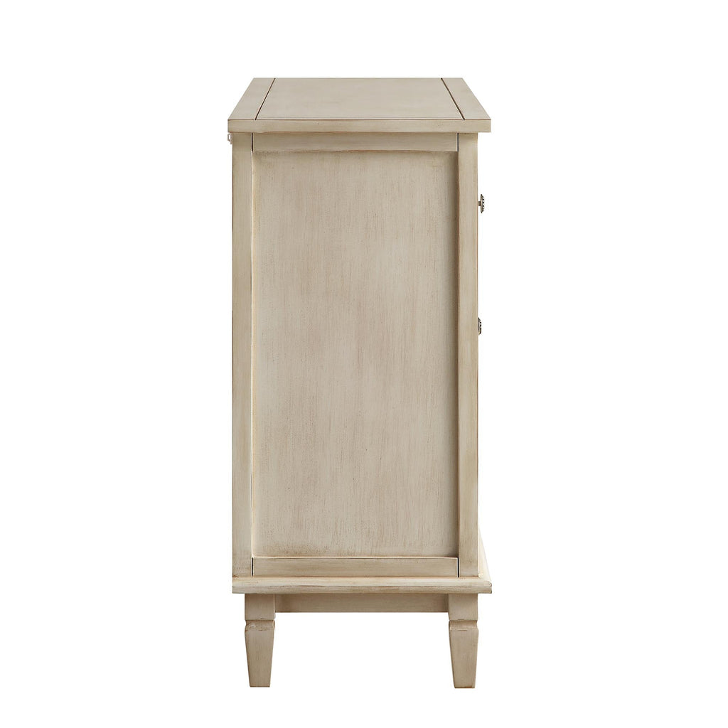 Chantilly Whitewashed Carved 3 over 4 Drawer Chest