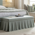 Egerton Box-Pleat Storage Bench, Pale Aqua Brushed Fabric