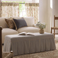 Egerton Box-Pleat Storage Bench, Blue Striped Linen