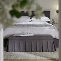 Egerton Box-Pleat Storage Bench, Charcoal Brushed Fabric
