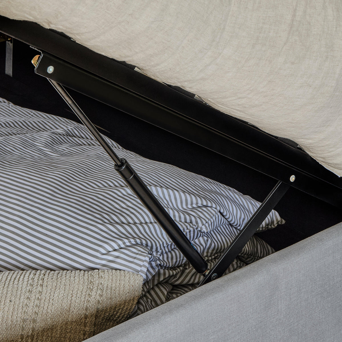 Alice Double Ottoman Bed - Cloud Grey
