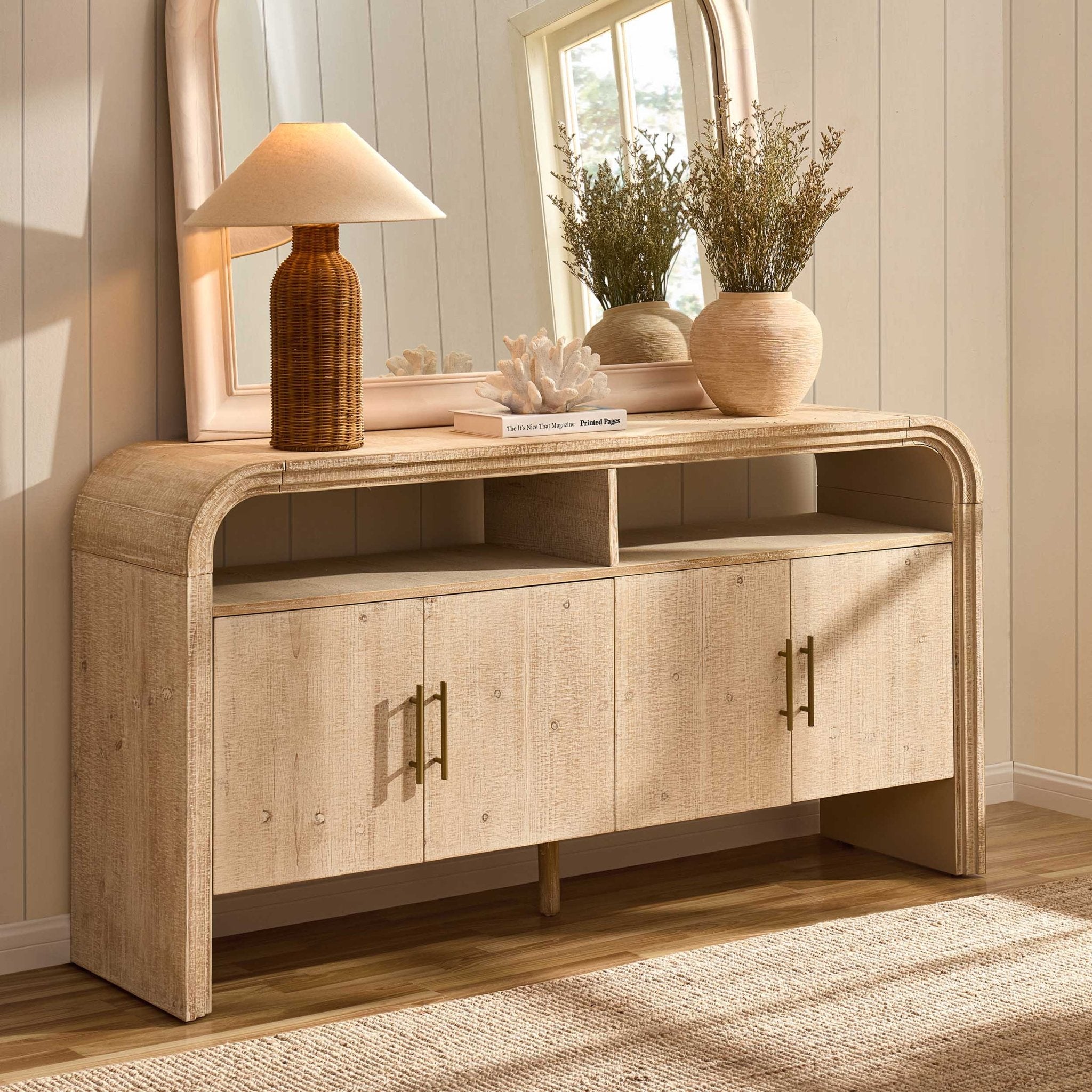 Alora 4 Door Sideboard - Washed Wood