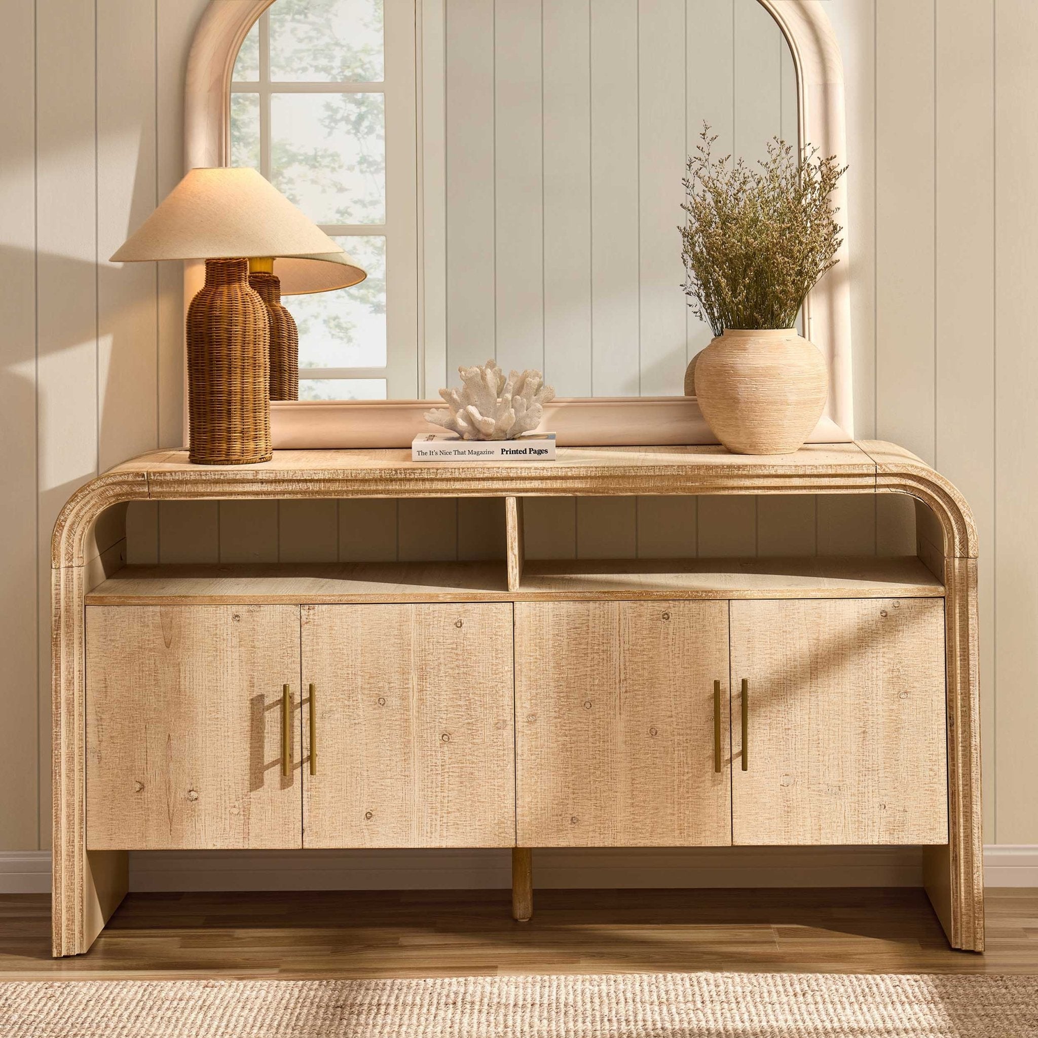 Alora 4 Door Sideboard - Washed Wood