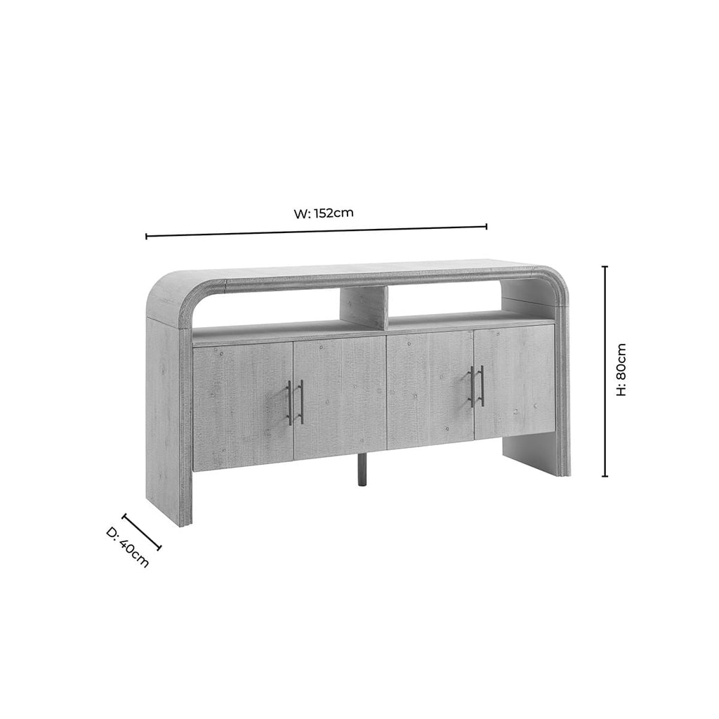 Alora 4 Door Sideboard - Washed Wood