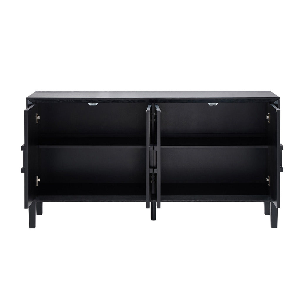 Amaya Ash 4 Door Sideboard - Black