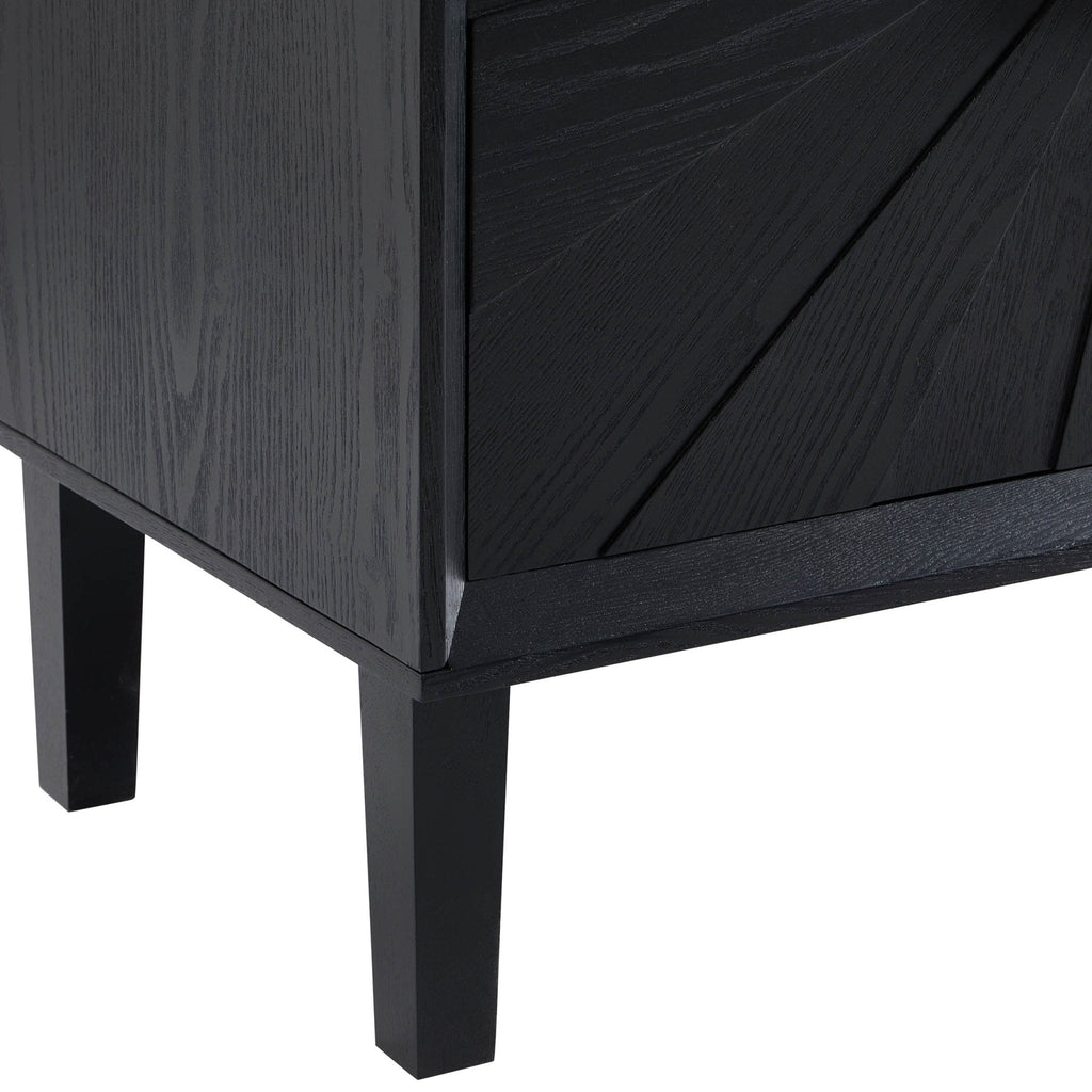 Amaya Ash 4 Door Sideboard - Black
