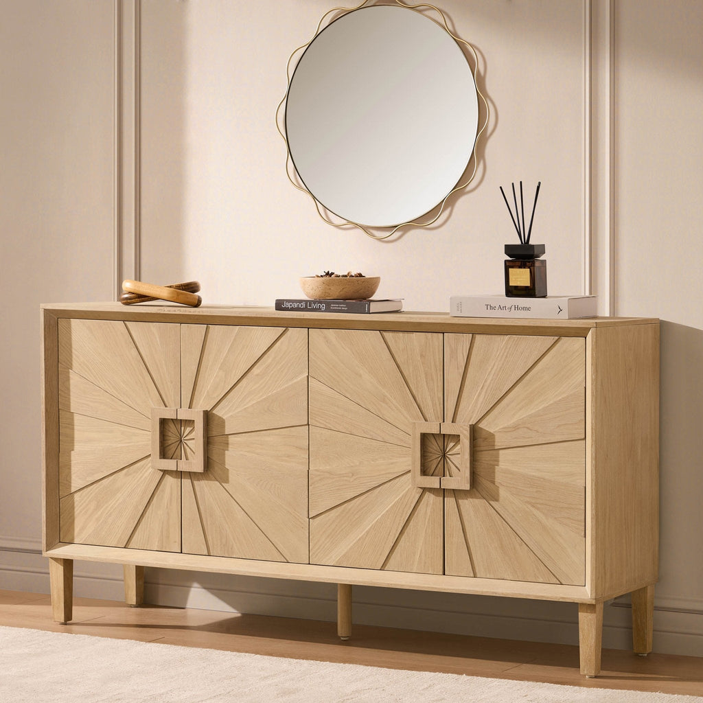 Amaya Ash 4 Door Sideboard - Light Wood