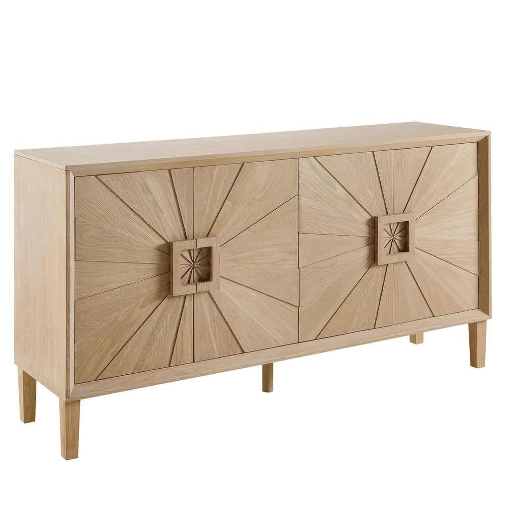 Amaya Ash 4 Door Sideboard - Light Wood