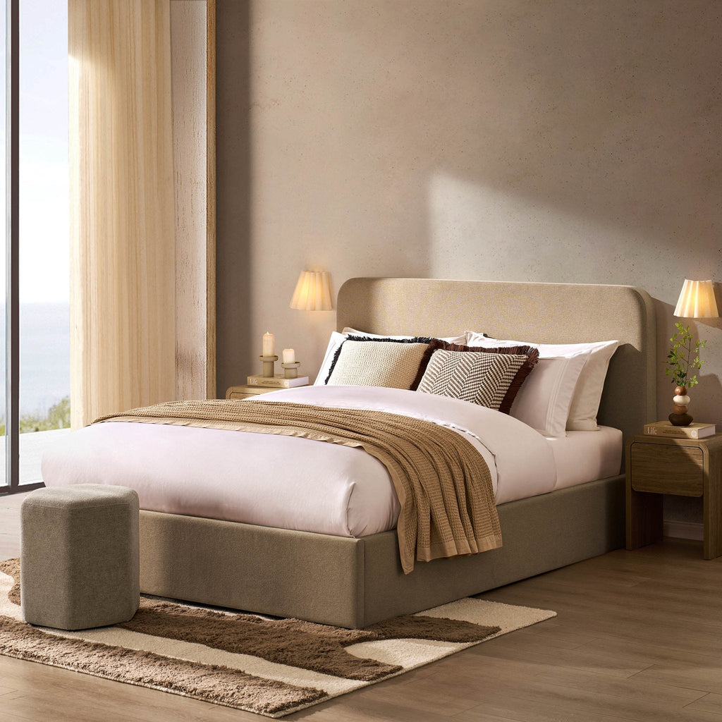 Ascot Ottoman Storage Bed - Oatmeal