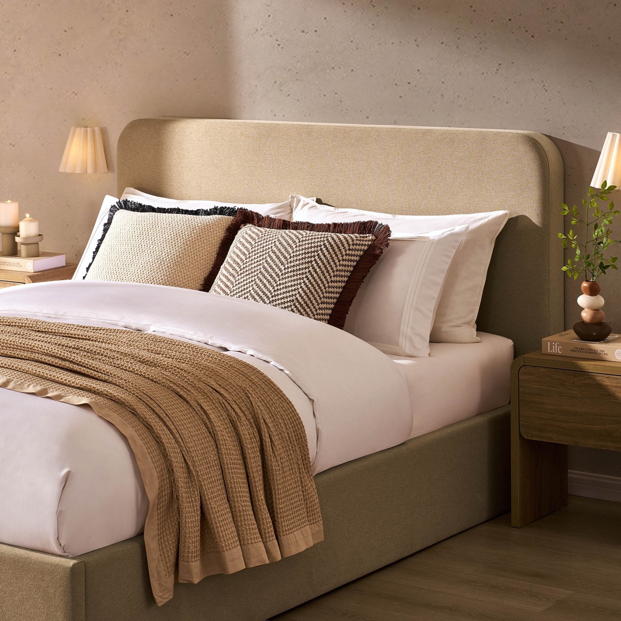 Ascot Ottoman Storage Bed - Oatmeal
