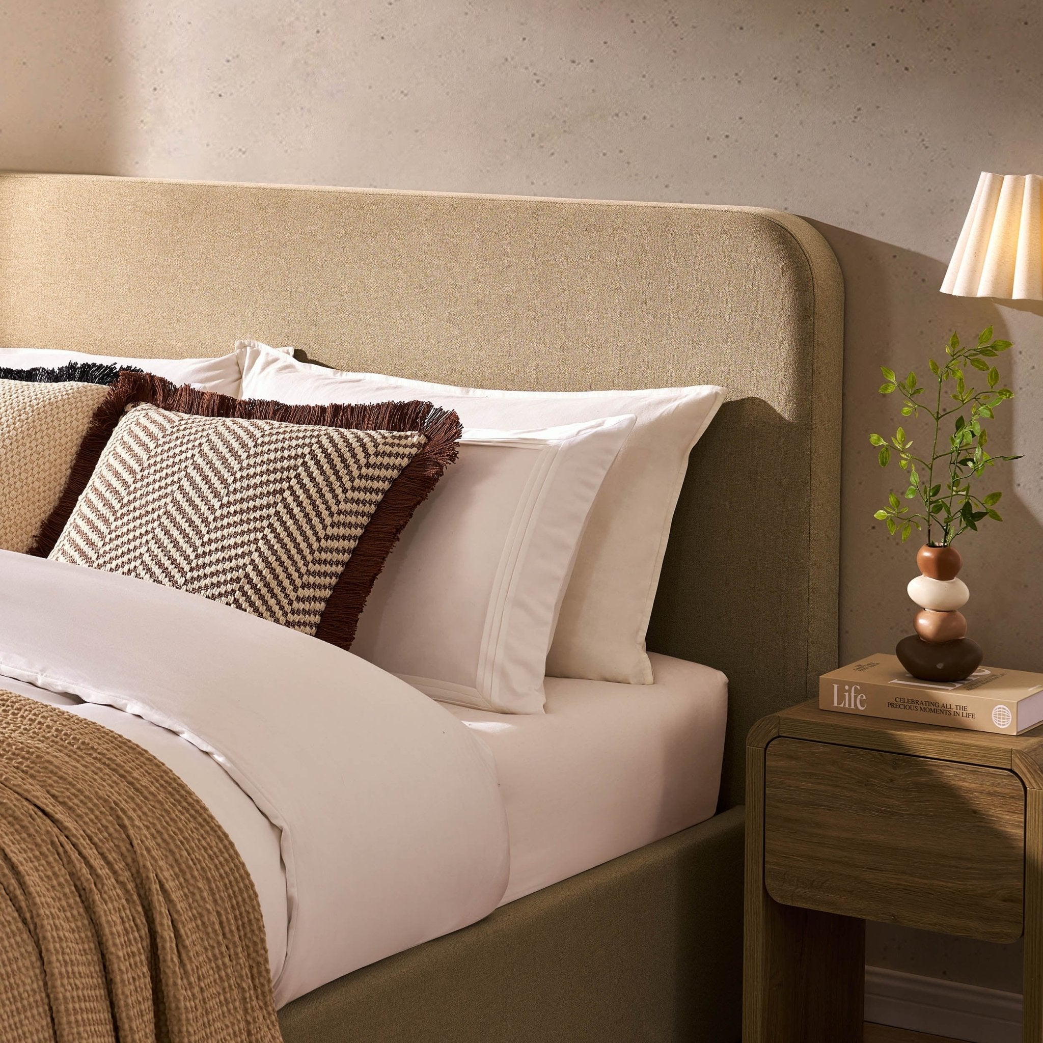 Ascot Ottoman Storage Bed - Oatmeal