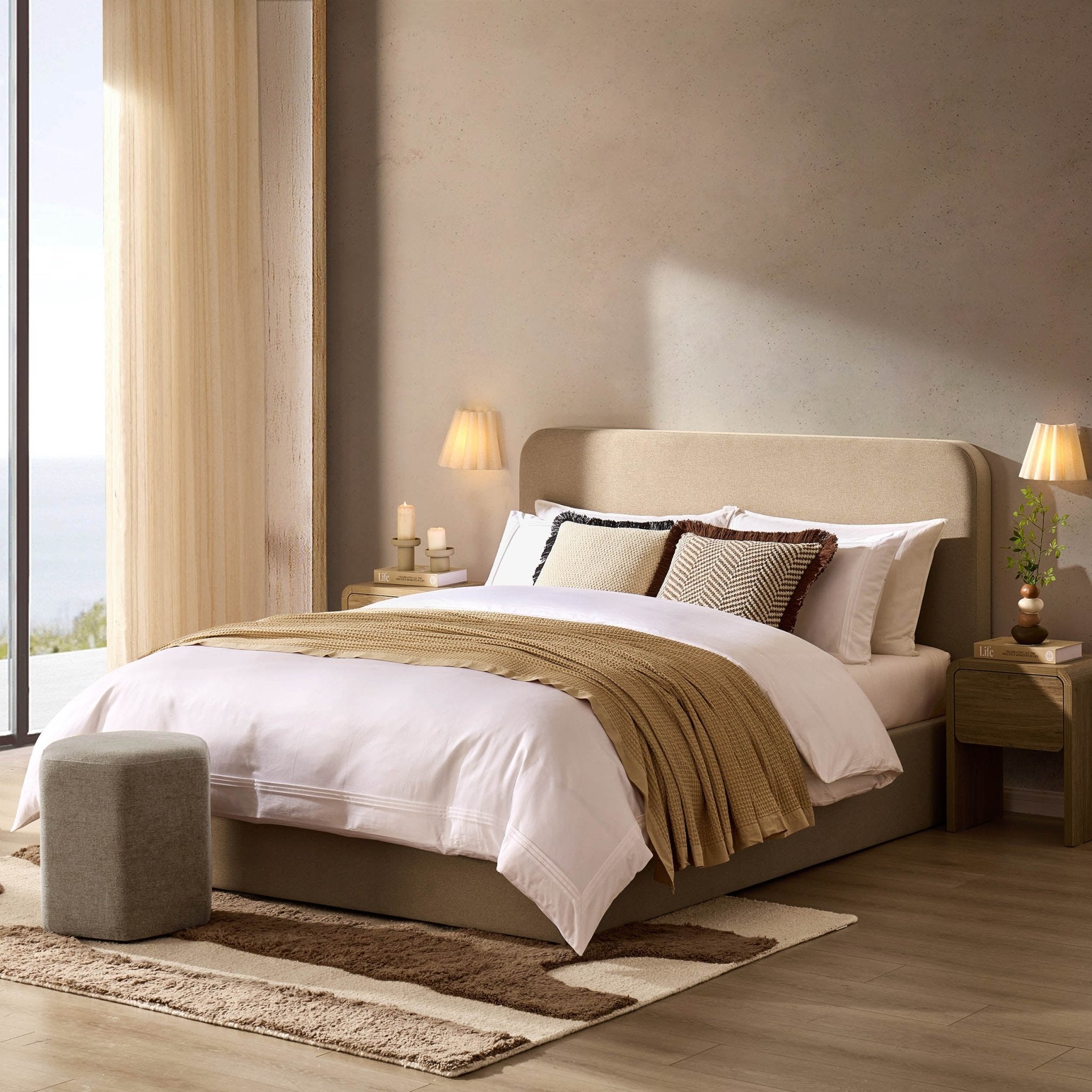 Ascot Ottoman Storage Bed - Oatmeal