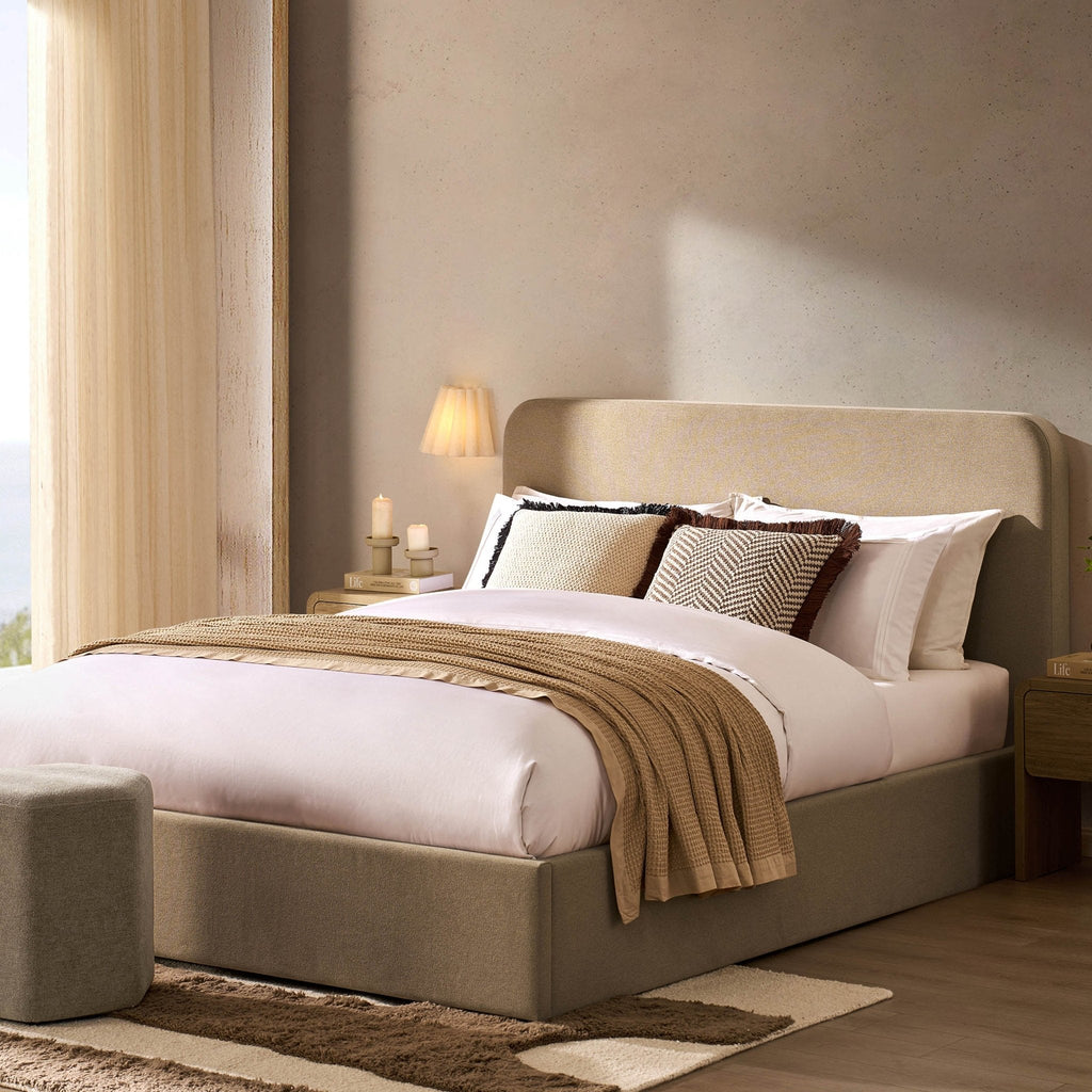 Ascot Ottoman Storage Bed - Oatmeal