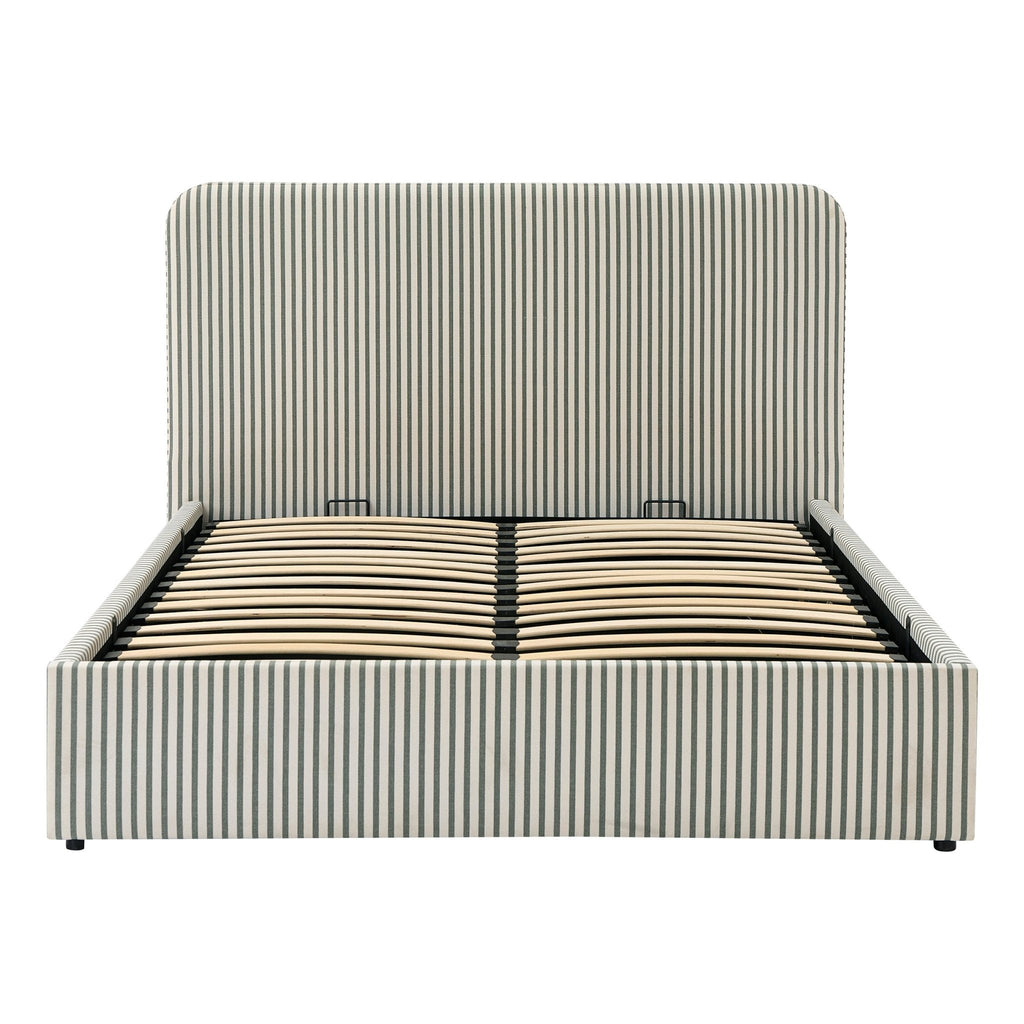 Ascot Ottoman Storage Bed - Sage Stripe