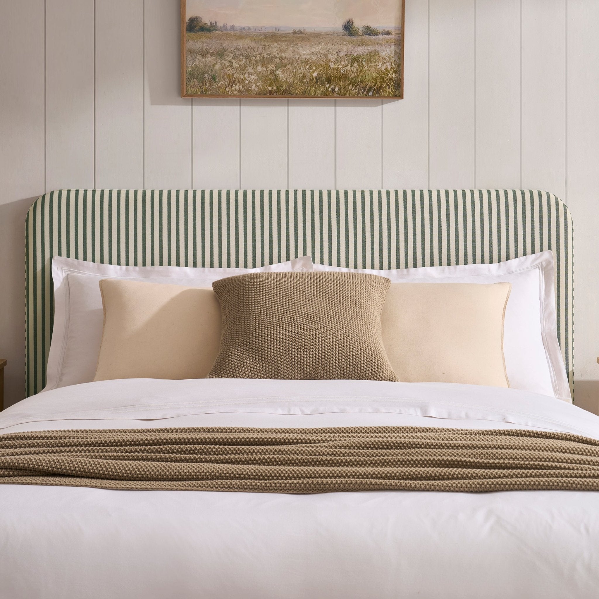 Ascot Ottoman Storage Bed - Sage Stripe