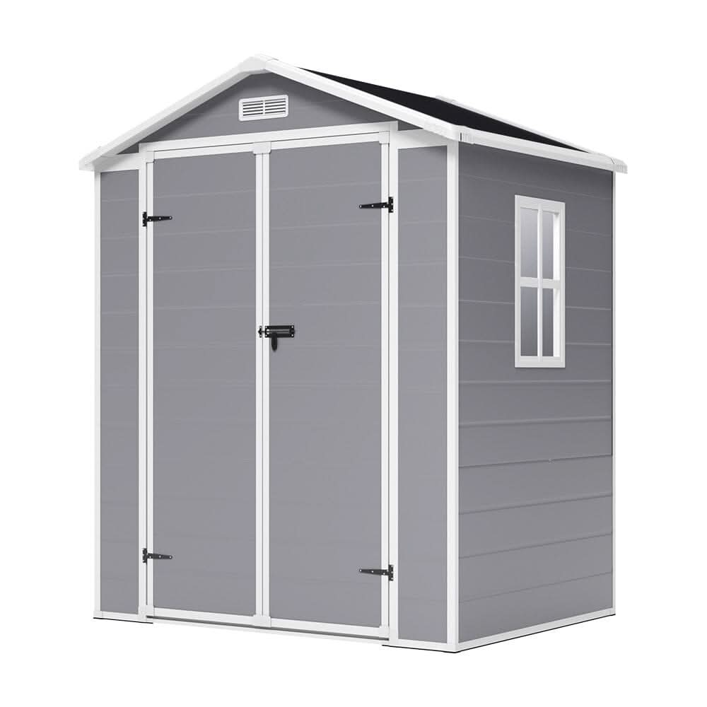4×2ft/ 4×3ft Plastic Outdoor Garden Storage Shed with Style A/B in Grey