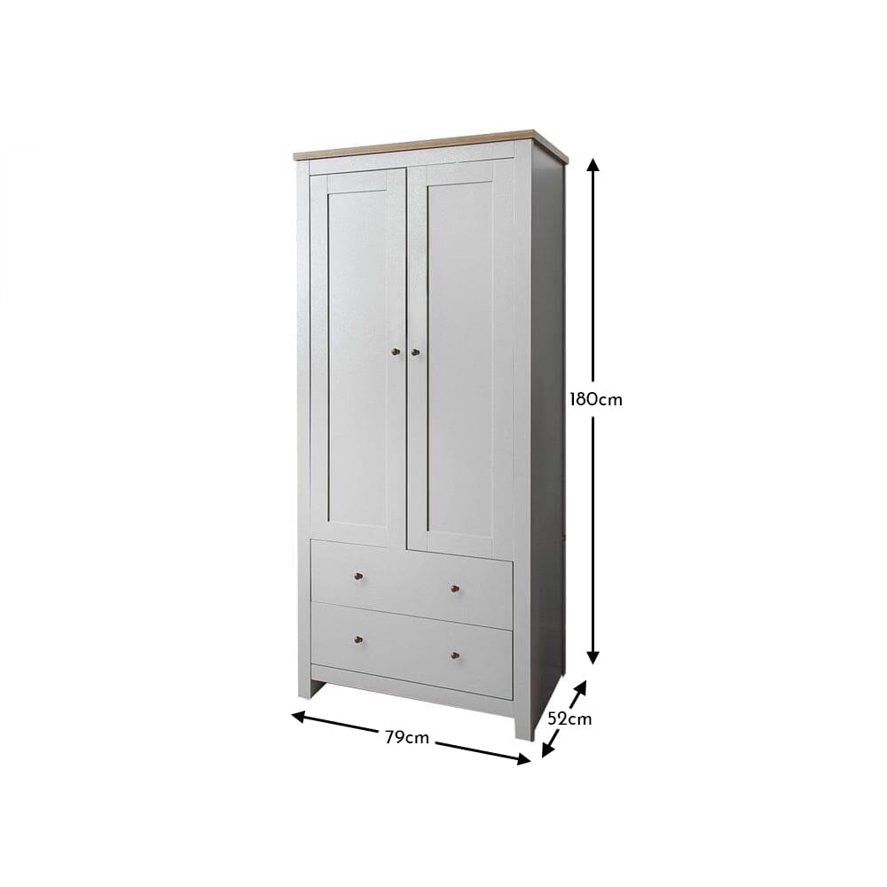 Bampton Double Wardrobe - Stone Grey