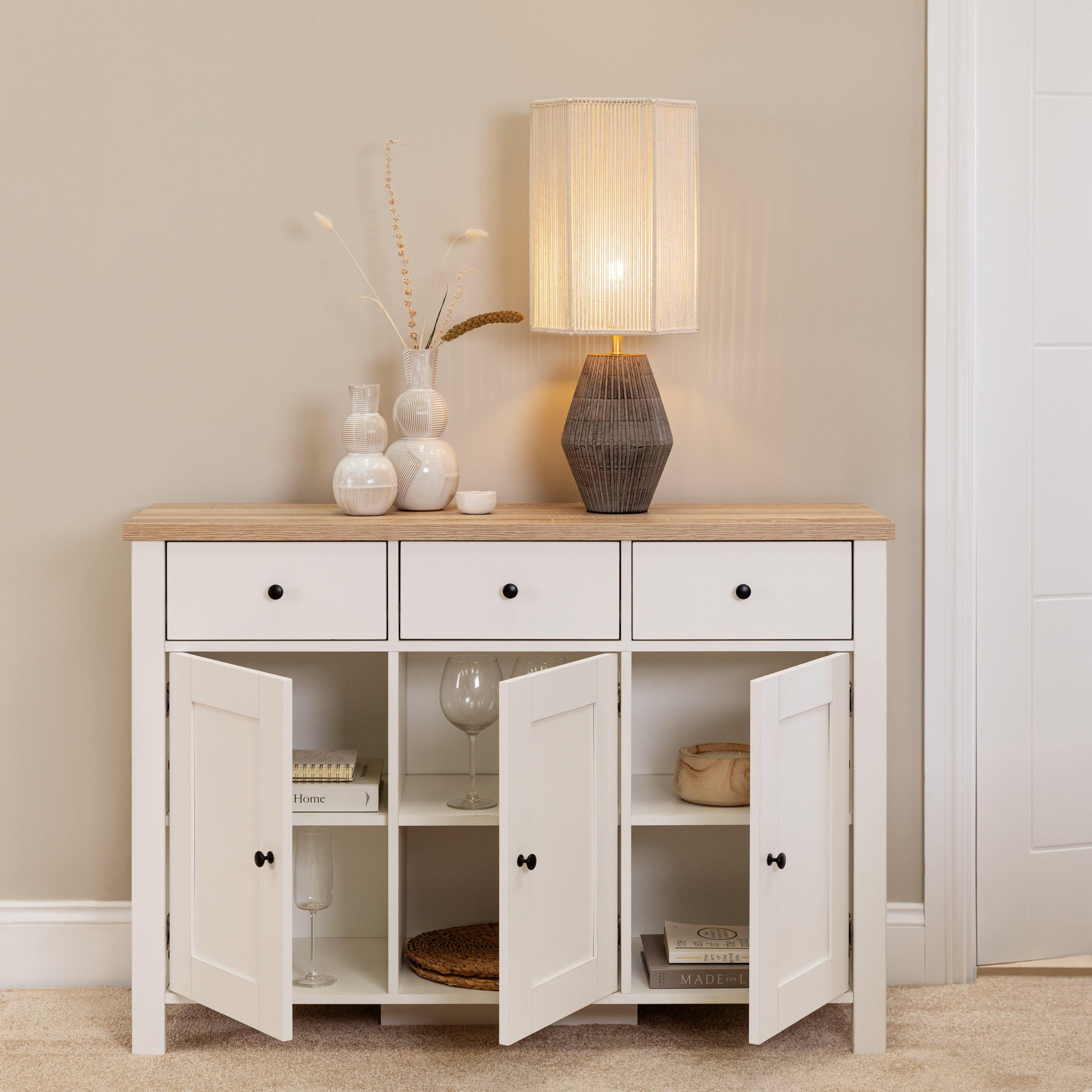 Bampton 3 Door Sideboard - Alabaster White