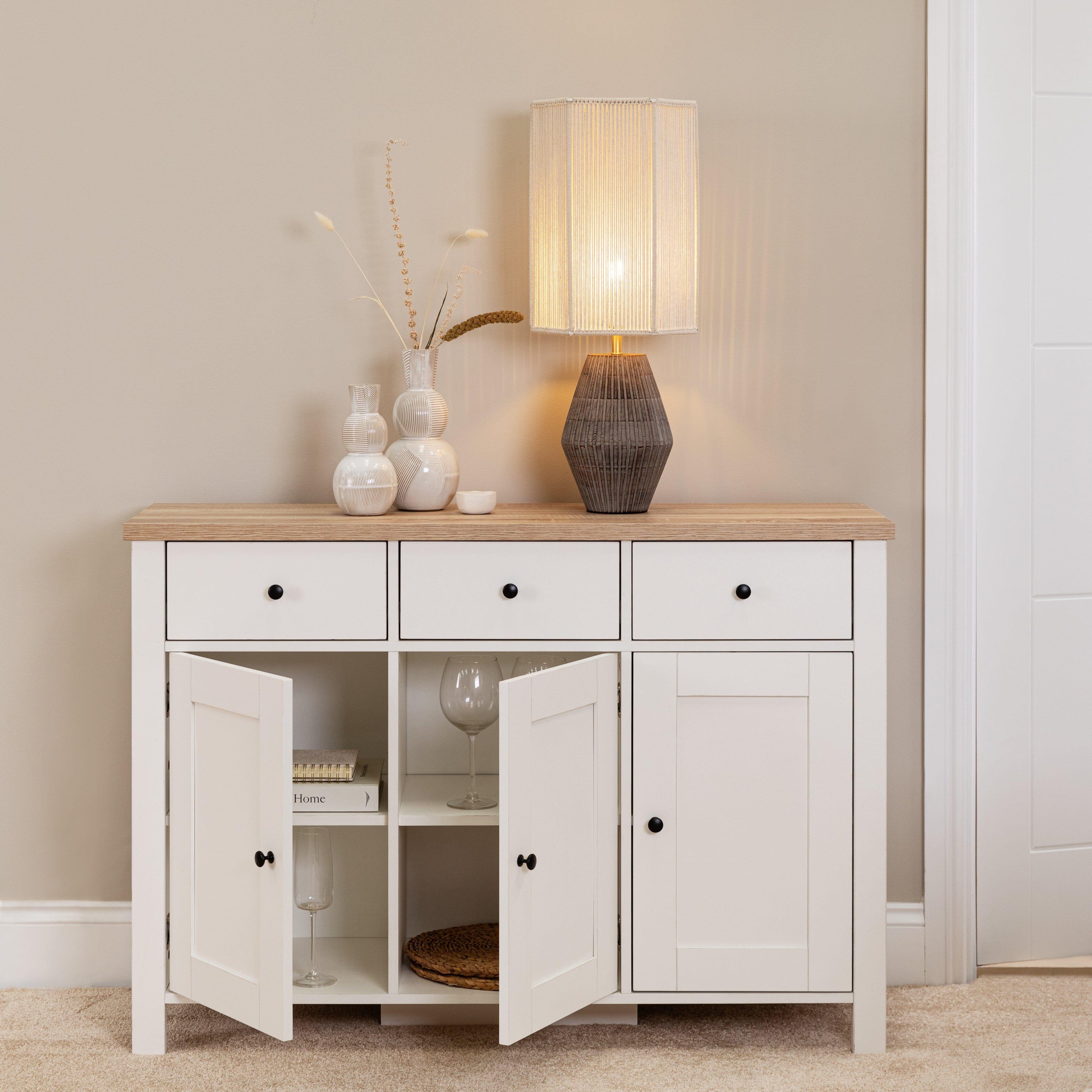 Bampton 3 Door Sideboard - Alabaster White