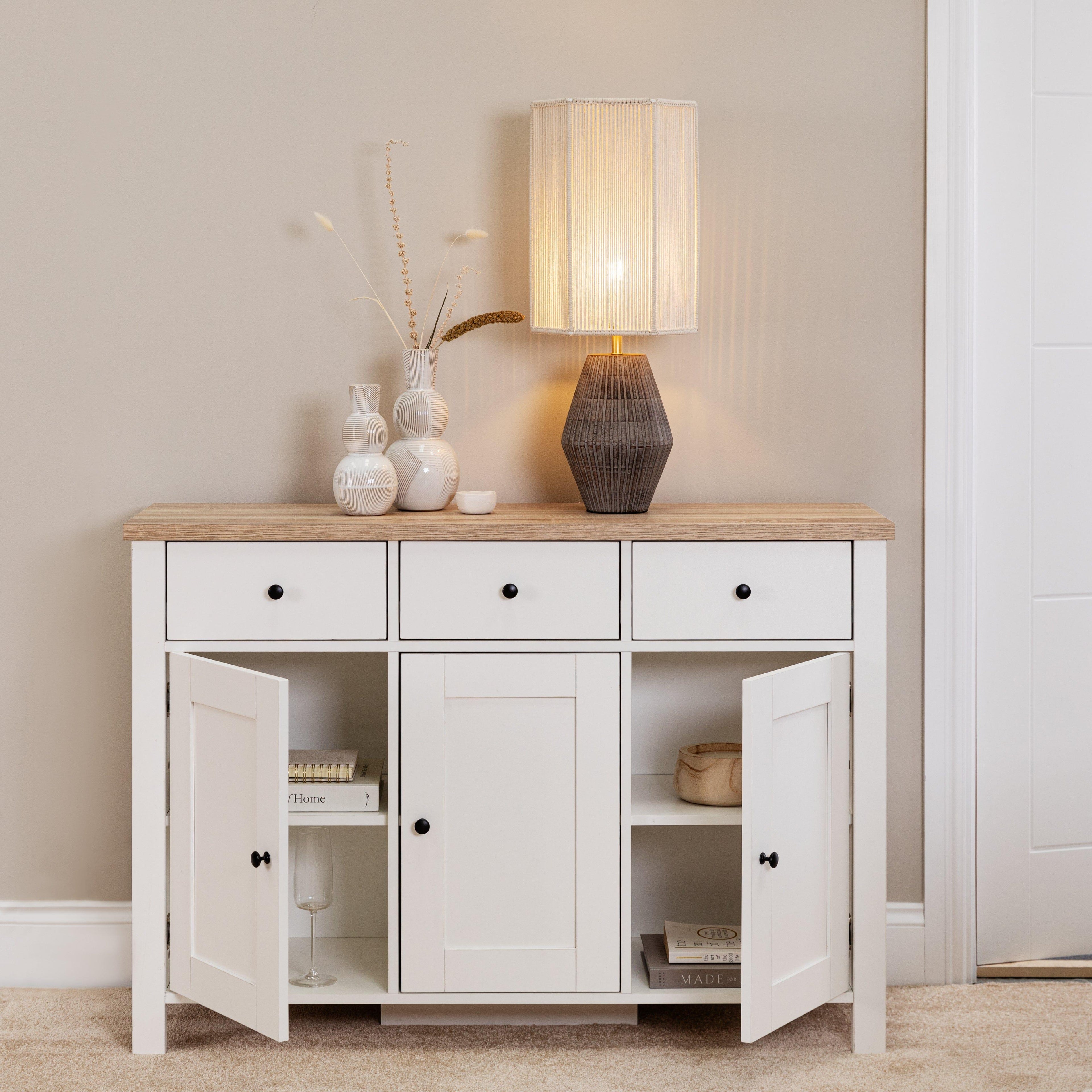 Bampton 3 Door Sideboard - Alabaster White